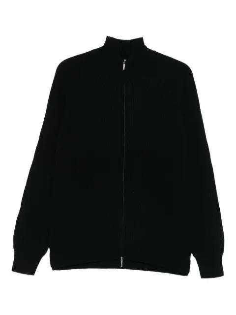 ribbed zip-up cardigan by BARBA