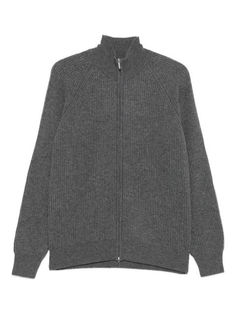 ribbed zip-up cardigan by BARBA