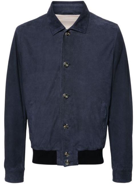 spread-collar suede jacket by BARBA