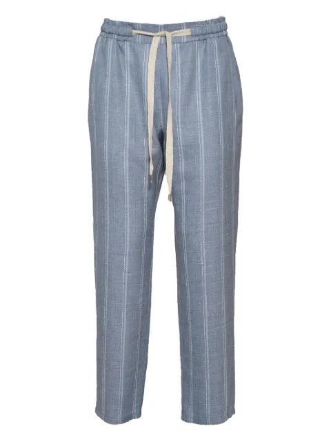 striped drawstring-waist trousers by BARBA