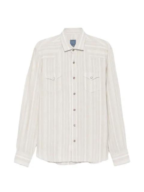 striped flap-pockets shirt by BARBA