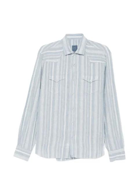 striped flap-pockets shirt by BARBA