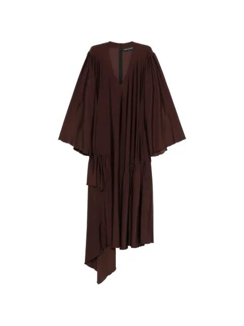 Dyscromia V-neck asymmetric dress by BARBARA BOLOGNA