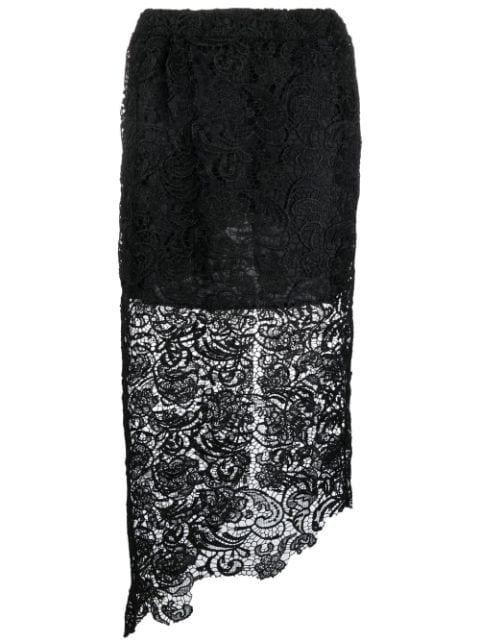 crocheted lace midi skirt by BARBARA BOLOGNA