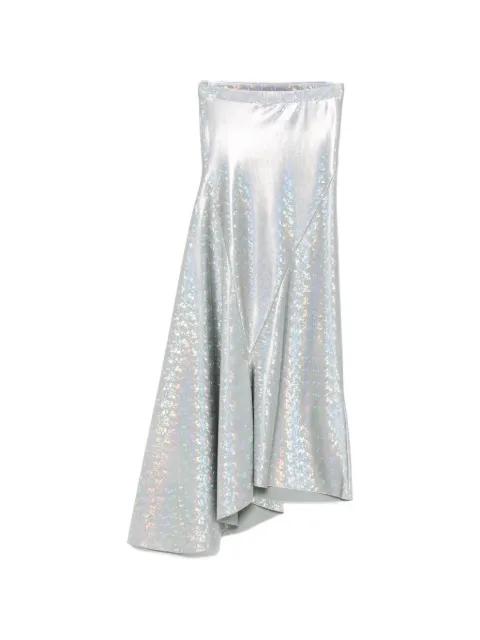 metallic-finish asymmetric skirt by BARBARA BOLOGNA