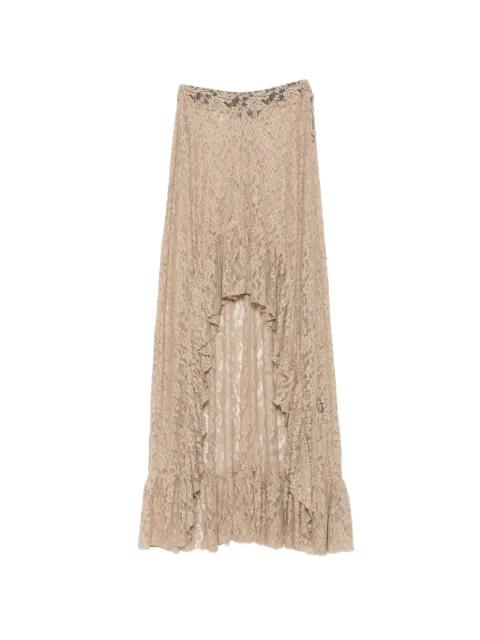ruffled lace-texture asymmetric skirt by BARBARA BOLOGNA