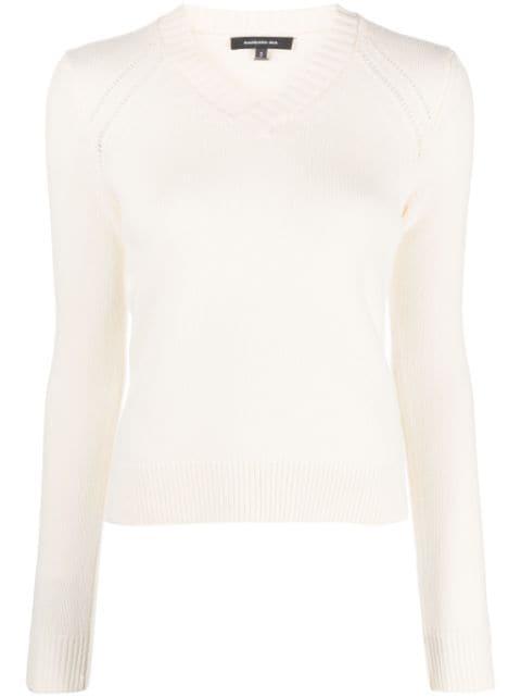 V-neck ladder-stitch jumper by BARBARA BUI
