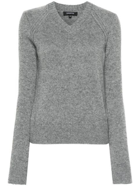 V-neck ladder-stitch jumper by BARBARA BUI