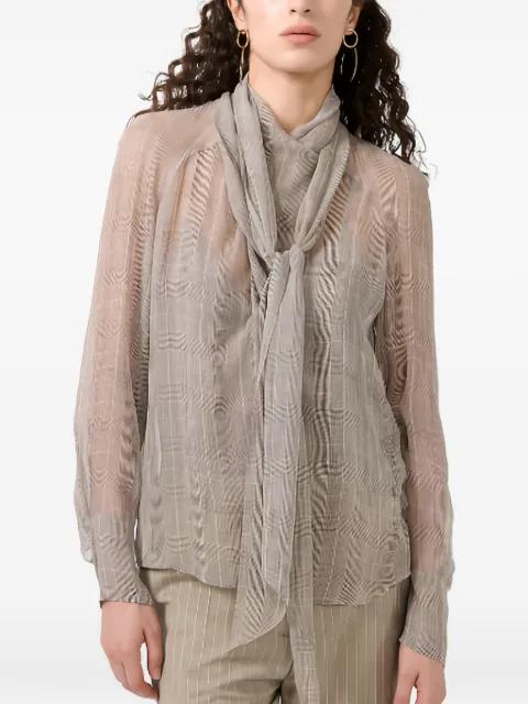 tie-neck checked blouse by BARBARA BUI