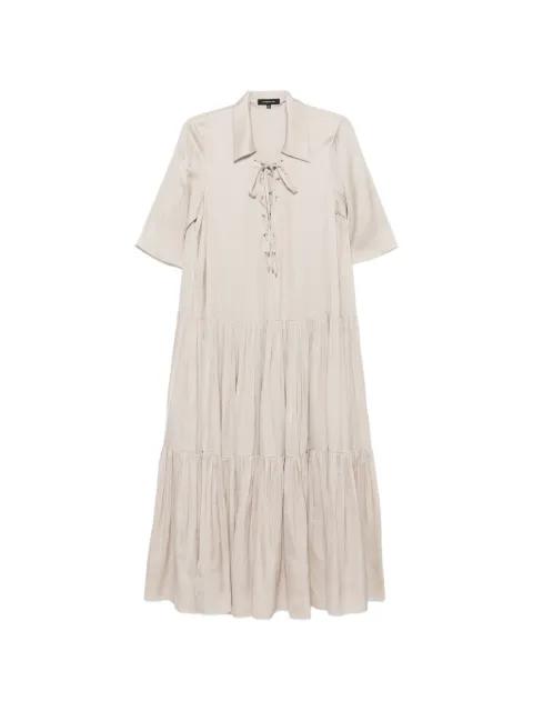 tiered lace-up midi dress by BARBARA BUI