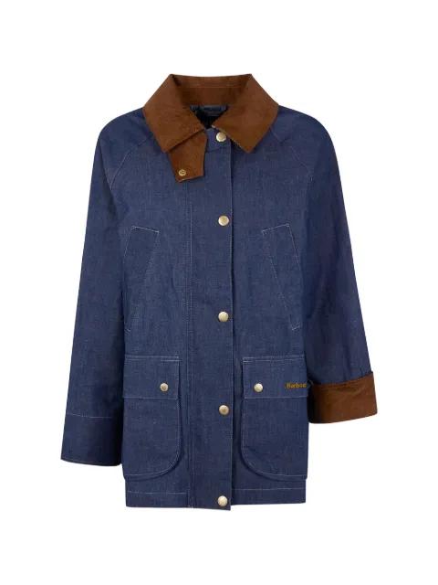 Asker corduroy-collar denim coat by BARBOUR
