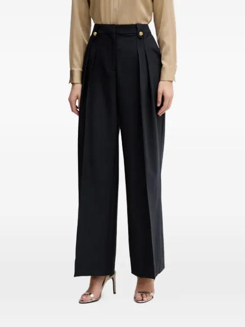 Avery gold-tone button pleated trousers by BARBOUR