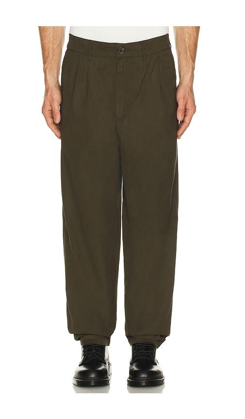 Barbour Cole Relaxed Fit Poplin Trouser in Olive by BARBOUR