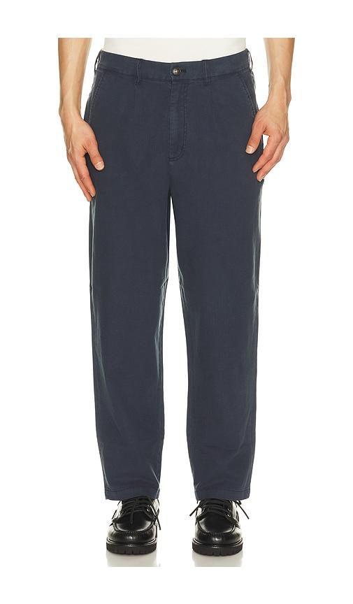 Barbour Cotton Linen Relaxed Trousers in Blue by BARBOUR