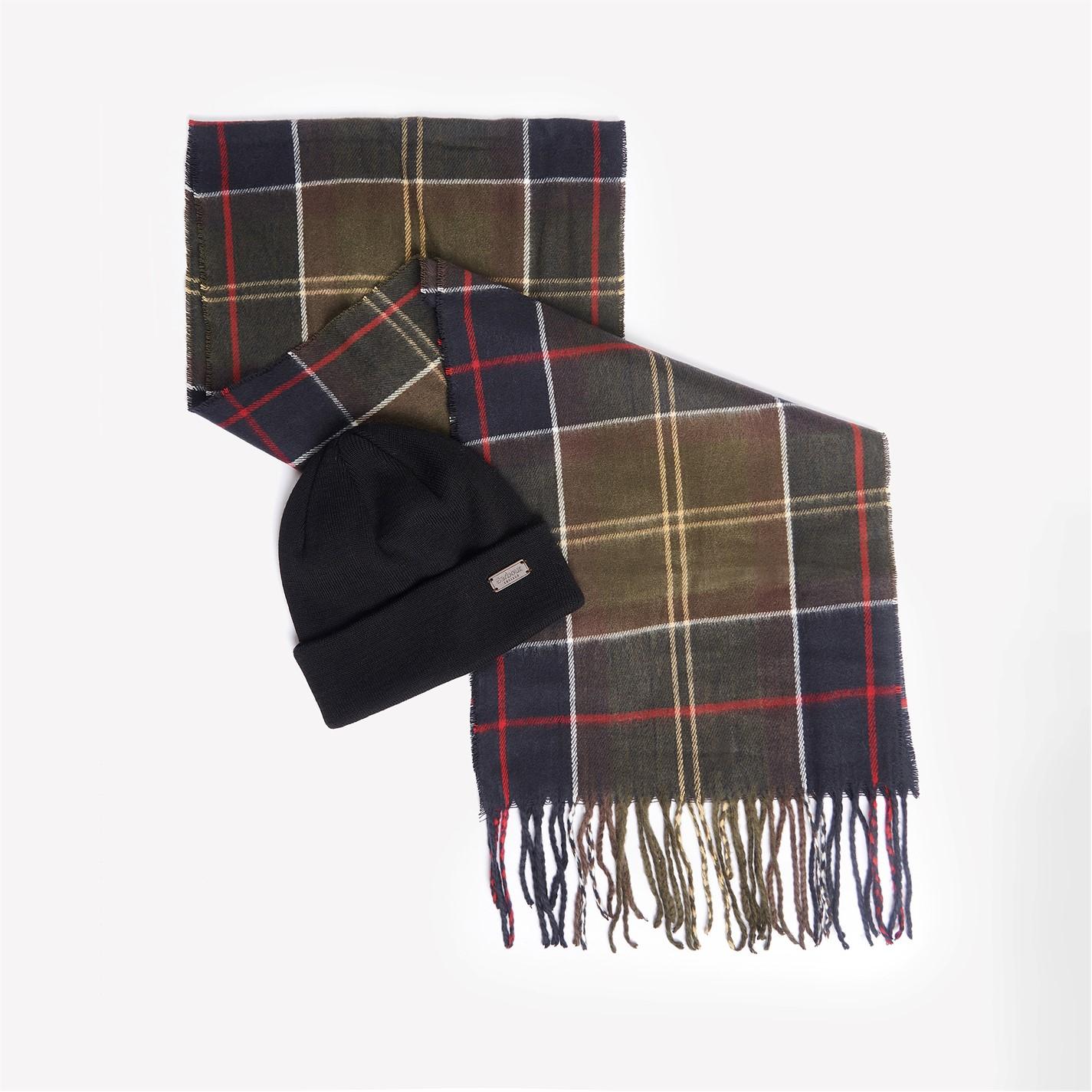 Barbour Swinton Beanie & Galingale Scarf Gift Set by BARBOUR