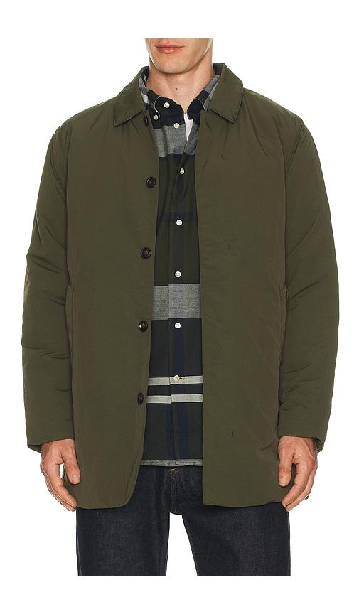 Barbour Wadded Lorden Showerproof Mac Jacket in Olive by BARBOUR