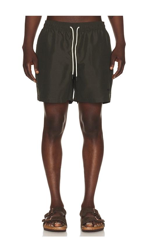 Barbour Water Reactive Tartan Swim Short in Olive by BARBOUR