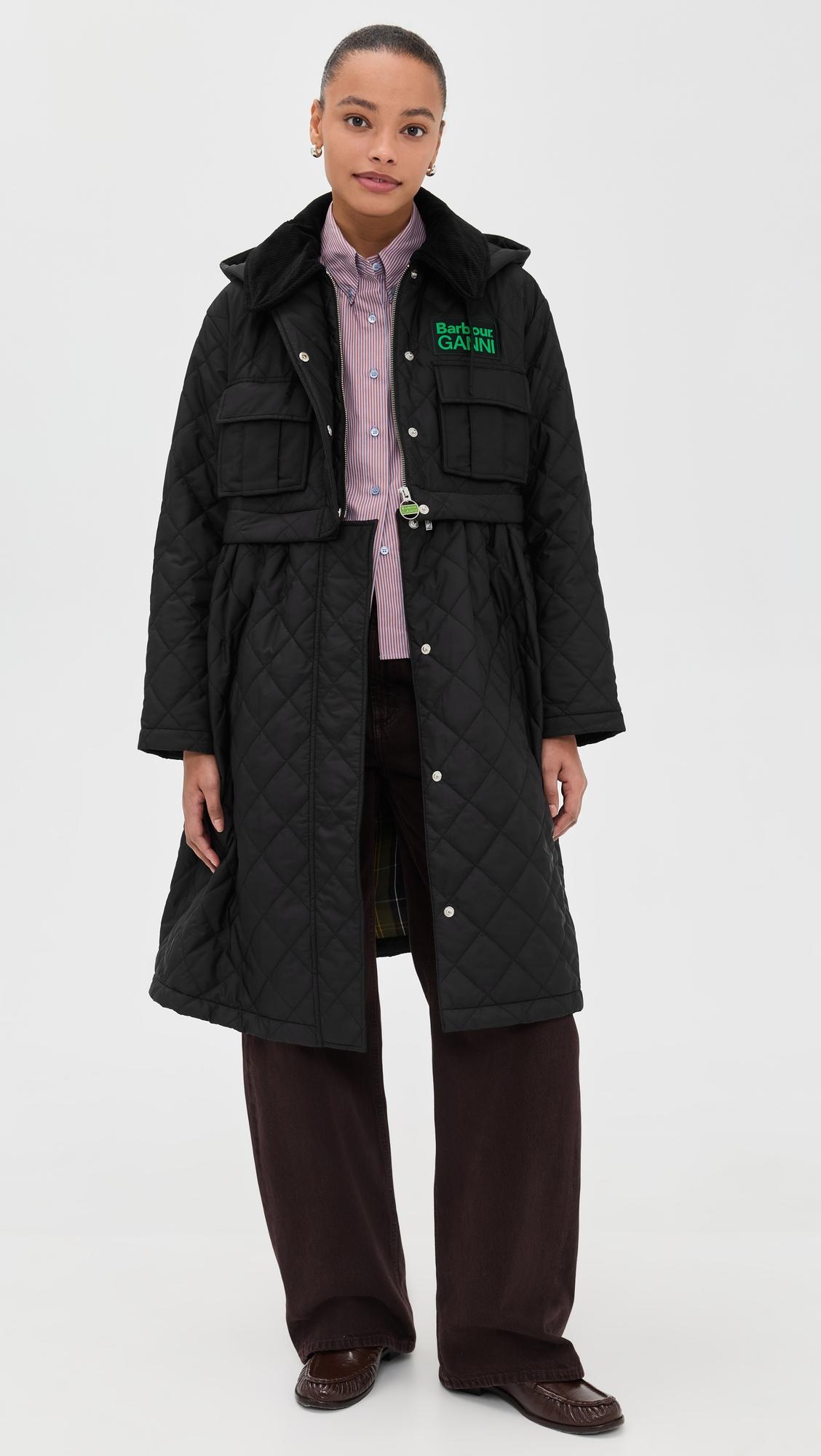 Barbour x Ganni Peplum Quilted Jacket by BARBOUR
