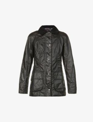 Beadnell tartan-lined waxed-cotton jacket by BARBOUR