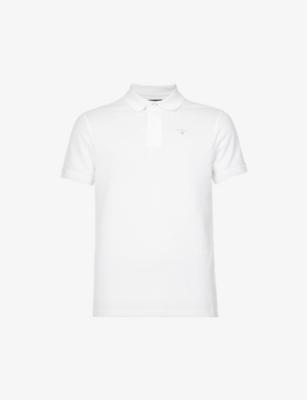 Brand-embroidered ribbed-trim regular-fit cotton-piqué polo shirt by BARBOUR