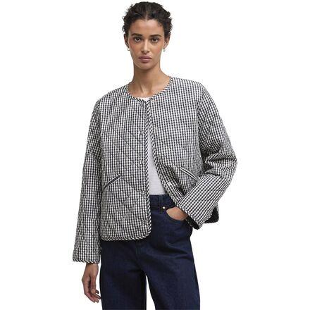 Cashel Check Collarless Quilted Jacket by BARBOUR