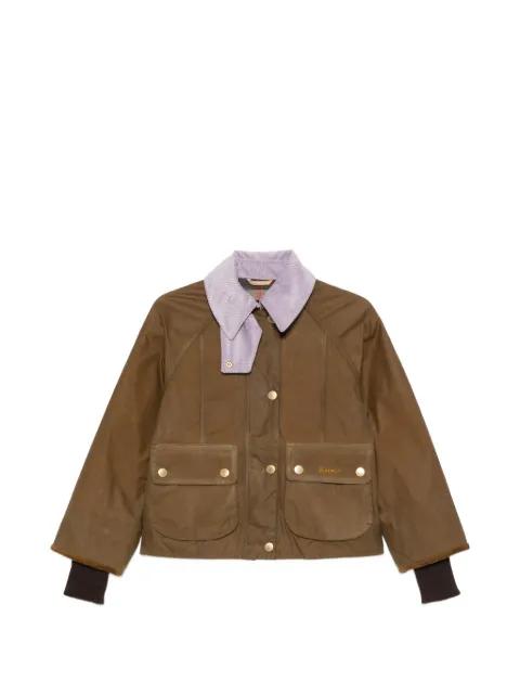 Cropped Beadnell corduroy-collar waxed cotton jacket by BARBOUR