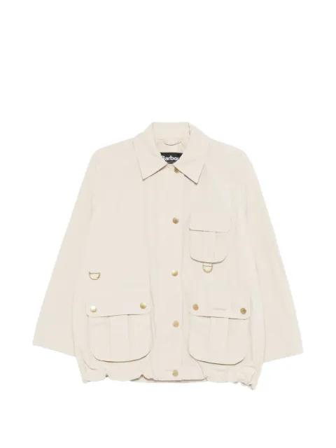 Debbie Showerproof flap-pocket button coat by BARBOUR