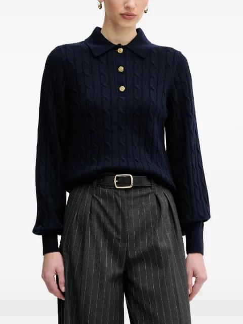 Evie cable knit polo top by BARBOUR