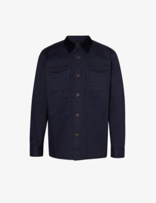Faulkner corduroy-collar cotton-twill overshirt by BARBOUR