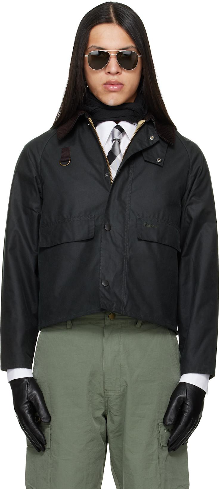 Green Spey Slim Waxed Jacket by BARBOUR