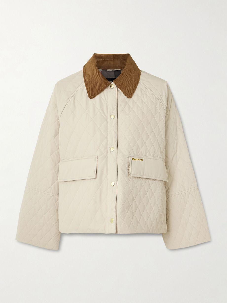 Kirby cotton corduroy-trimmed quilted shell jacket by BARBOUR