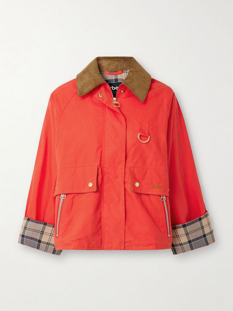 Mackworth corduroy-trimmed cropped cotton jacket by BARBOUR