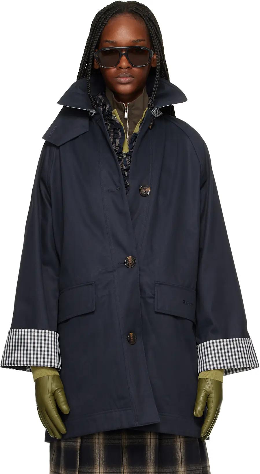 Navy Gabby Car Casual Trench Coat by BARBOUR
