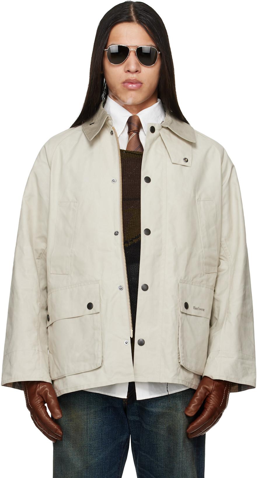 Off-White Oversized Bedale Casual Jacket by BARBOUR