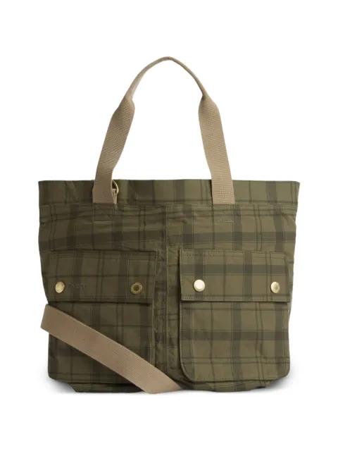Transport tartan-checked tote bag by BARBOUR