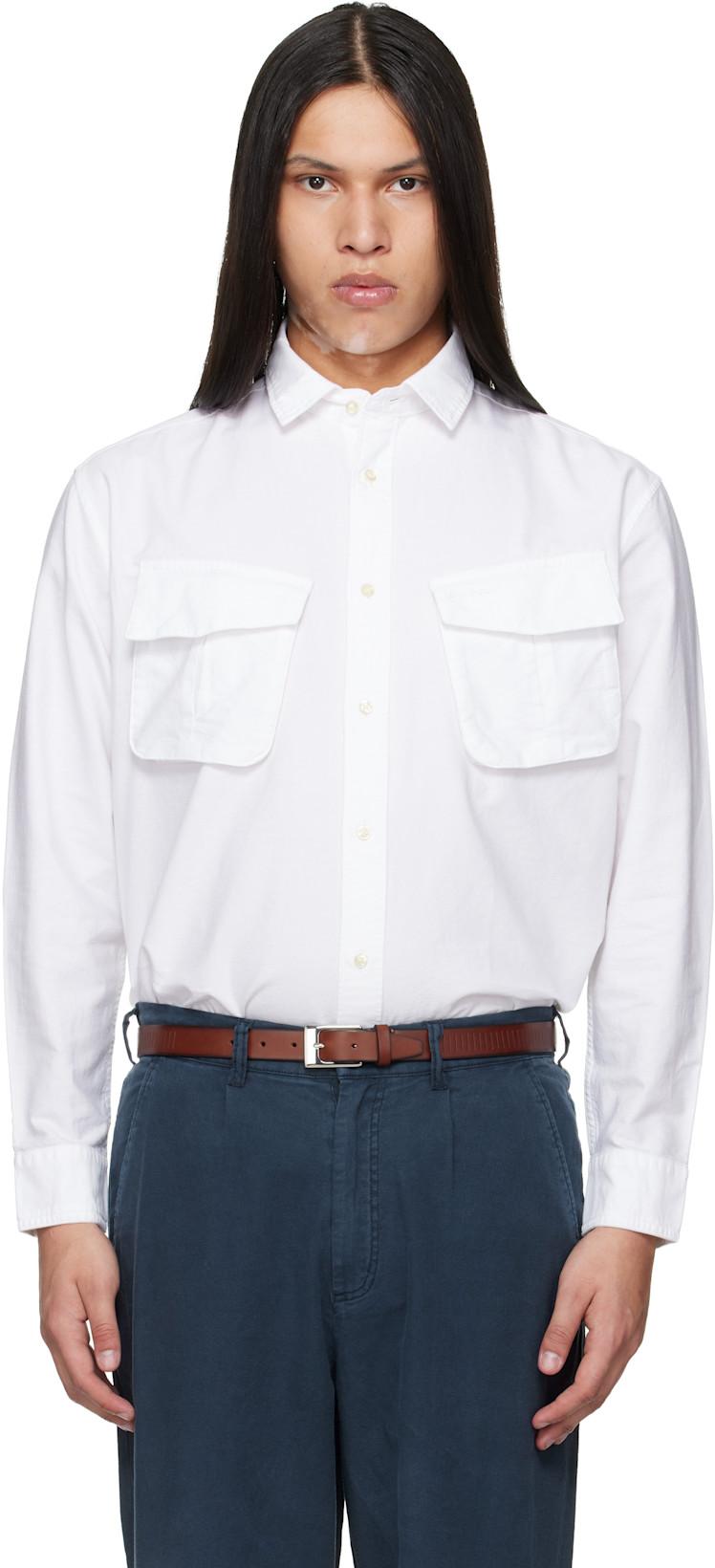 White Arnham Oversized Oxford Jungle Shirt by BARBOUR