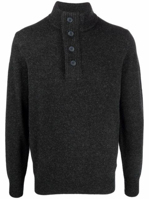 button-down pullover wool jumper by BARBOUR