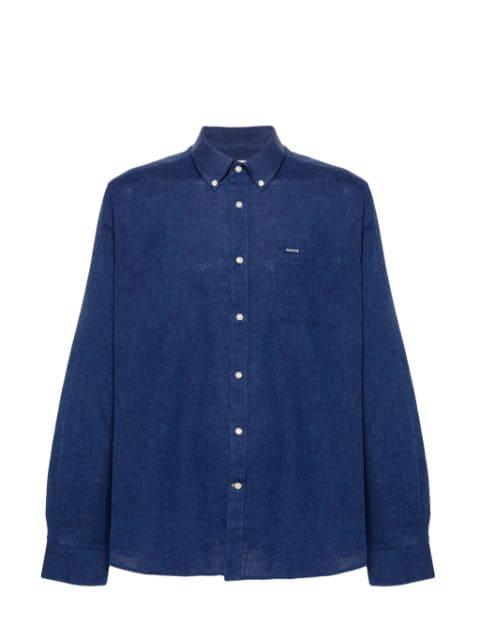 chest-pocket linen-blend shirt by BARBOUR