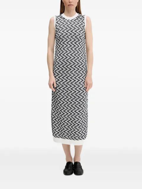 chevron-pattern sleeveless midi dress by BARBOUR