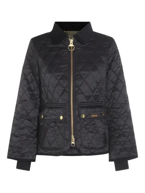 diamond-quilted zip-front coat by BARBOUR