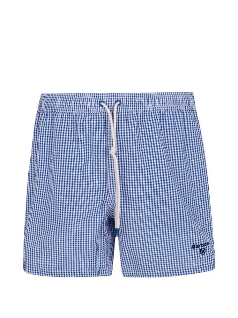 gingham-check seersucker swim shorts by BARBOUR