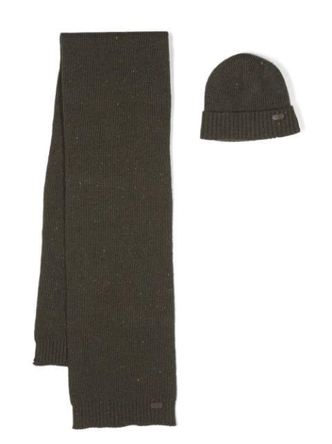 knitted scarf and beanie set by BARBOUR