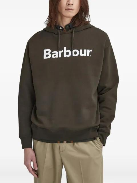 logo-print hoodie by BARBOUR