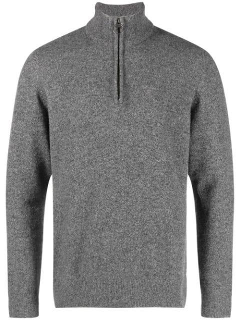 melange-effect half-zip sweater by BARBOUR