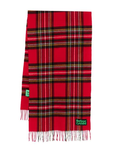 pattern fringed scarf by BARBOUR