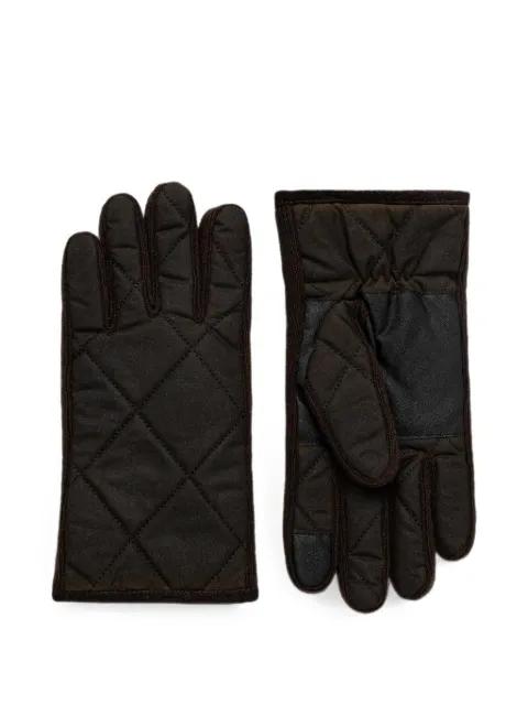 quilted leather-panel gloves by BARBOUR