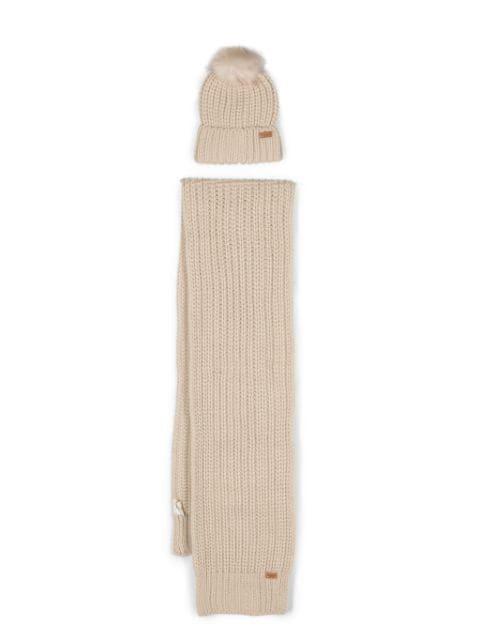 ribbed-knit scarf & beanie set by BARBOUR