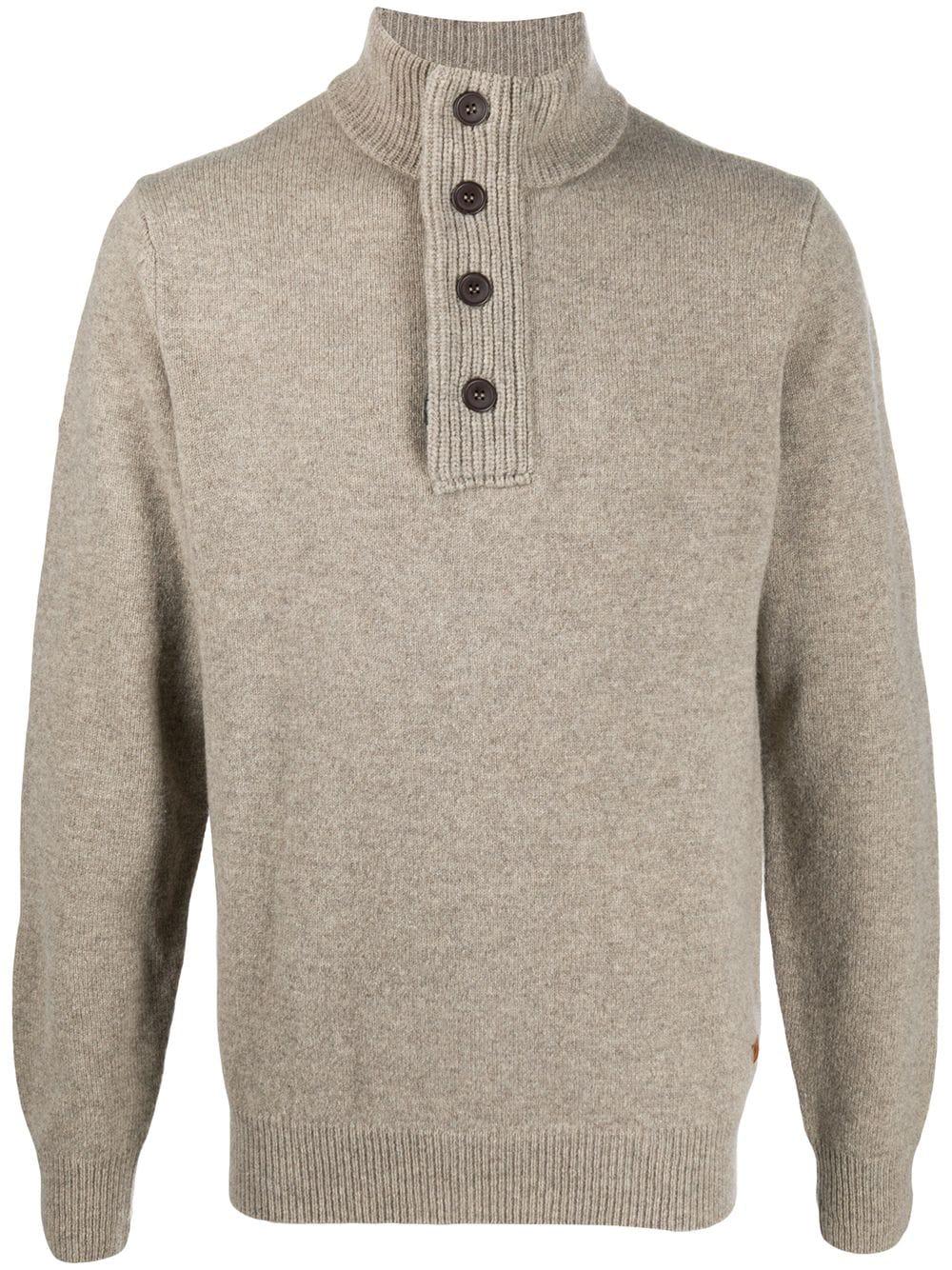 stand-up collar buttoned jumper by BARBOUR
