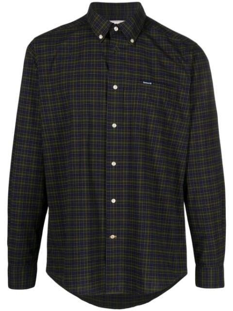 tartan-check cotton shirt by BARBOUR