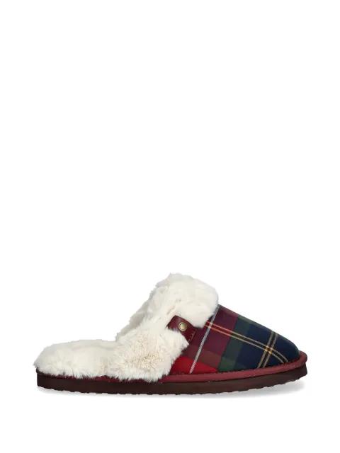 tartan faux-fur slippers by BARBOUR